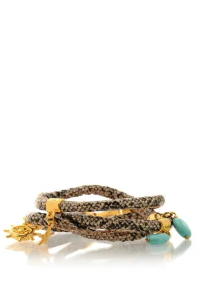 ZELIN Brown Snakeskin Charms Bracelet 10